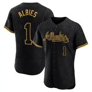Ozzie Albies Atlanta Braves Authentic Snake Skin City Jersey - Black