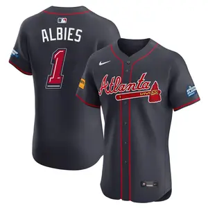 Ozzie Albies Atlanta Braves Elite 2025 Speedway Classic Alternate Jersey - Navy